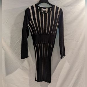 Women's Large Calvin Klein Long Sleeve Black and White Dress